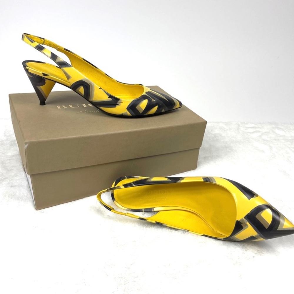 Burberry Unique Sling Back Pumps Low Heel Shoes